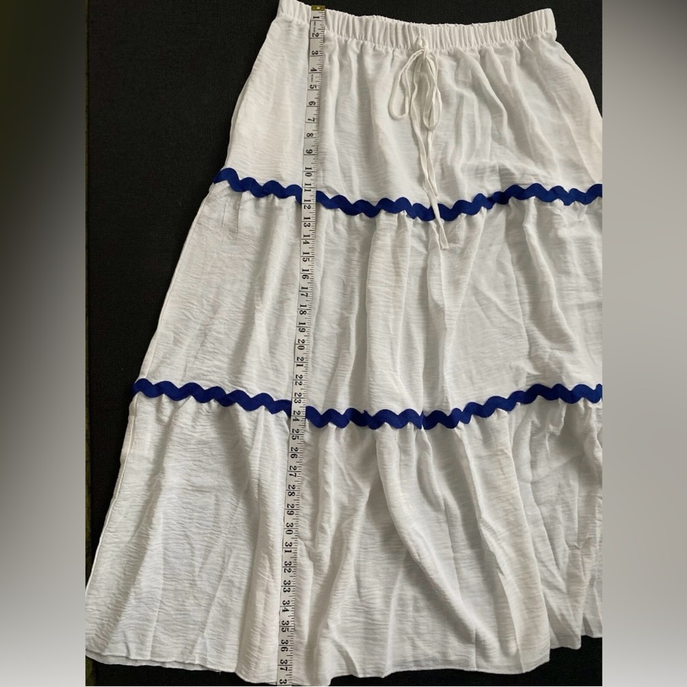 Woman's 2 Piece Set Casual Cropped Tank Top High Waist Skirt XL White Summer Set - Picture 6 of 13